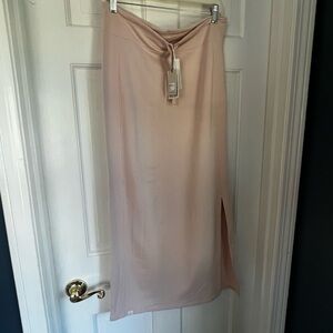 Barefoot Dreams Womans Luxe Lounge Pima Cotton Maxi Skirt Shell Size XS  NWT